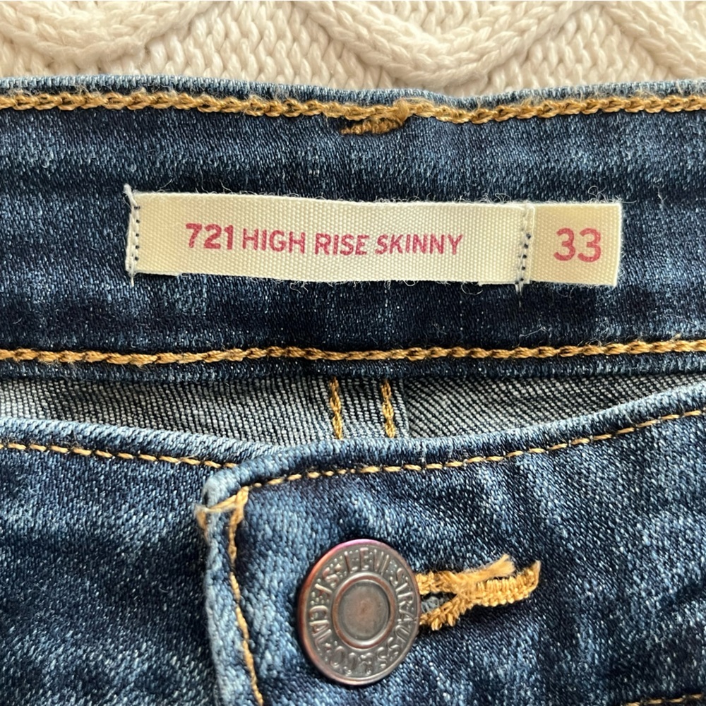Levi's Dark Blue 721 High Rise Women's Skinny Jeans Size 33X29 - Picture 13 of 14